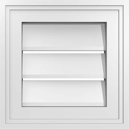 Ekena Millwork Vertical Surface Mount PVC Gable Vent: Functional, w/ 2"W x 1-1/2"P Brickmould Frame, 12"W x 12"H GVPVE12X1202SF